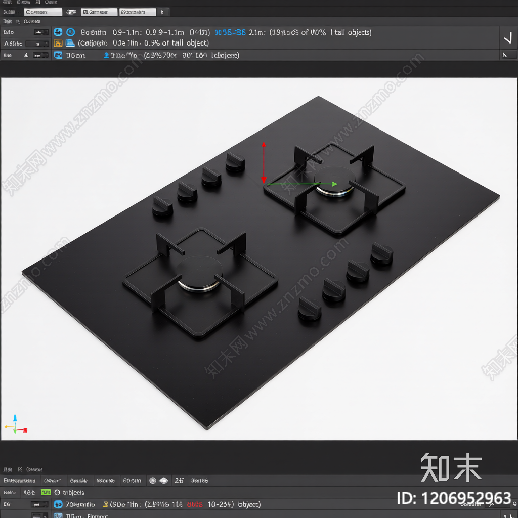 黑色燃气灶具3D模型下载【ID:1206952963】