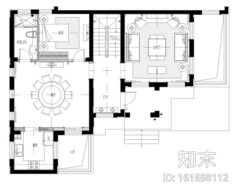 [江苏]昆山国润浪漫法式别墅样板间CAD施工图施工图下载【ID:161698112】