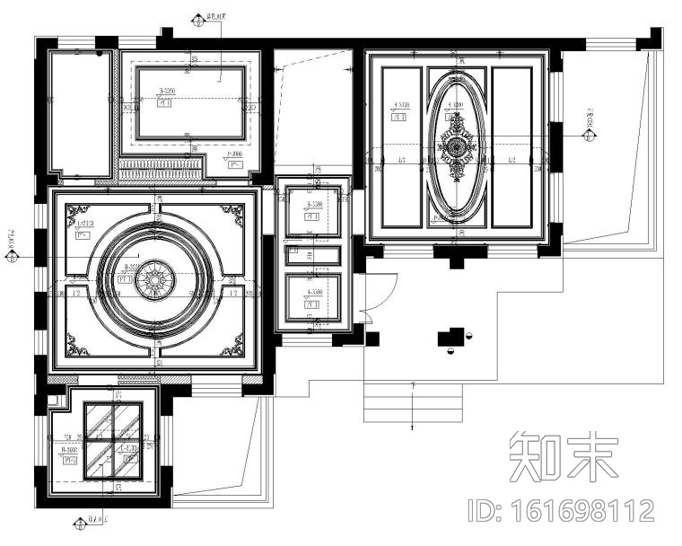 [江苏]昆山国润浪漫法式别墅样板间CAD施工图cad施工图下载【ID:161698112】
