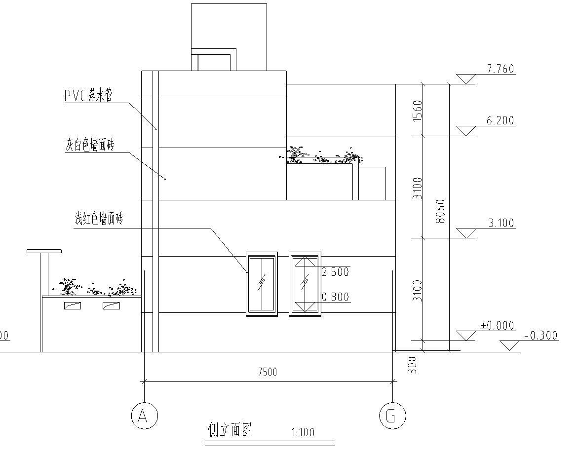 [广东]现代风格砖混结构住宅楼别墅建筑施工图设计cad施工图下载【ID:149894188】