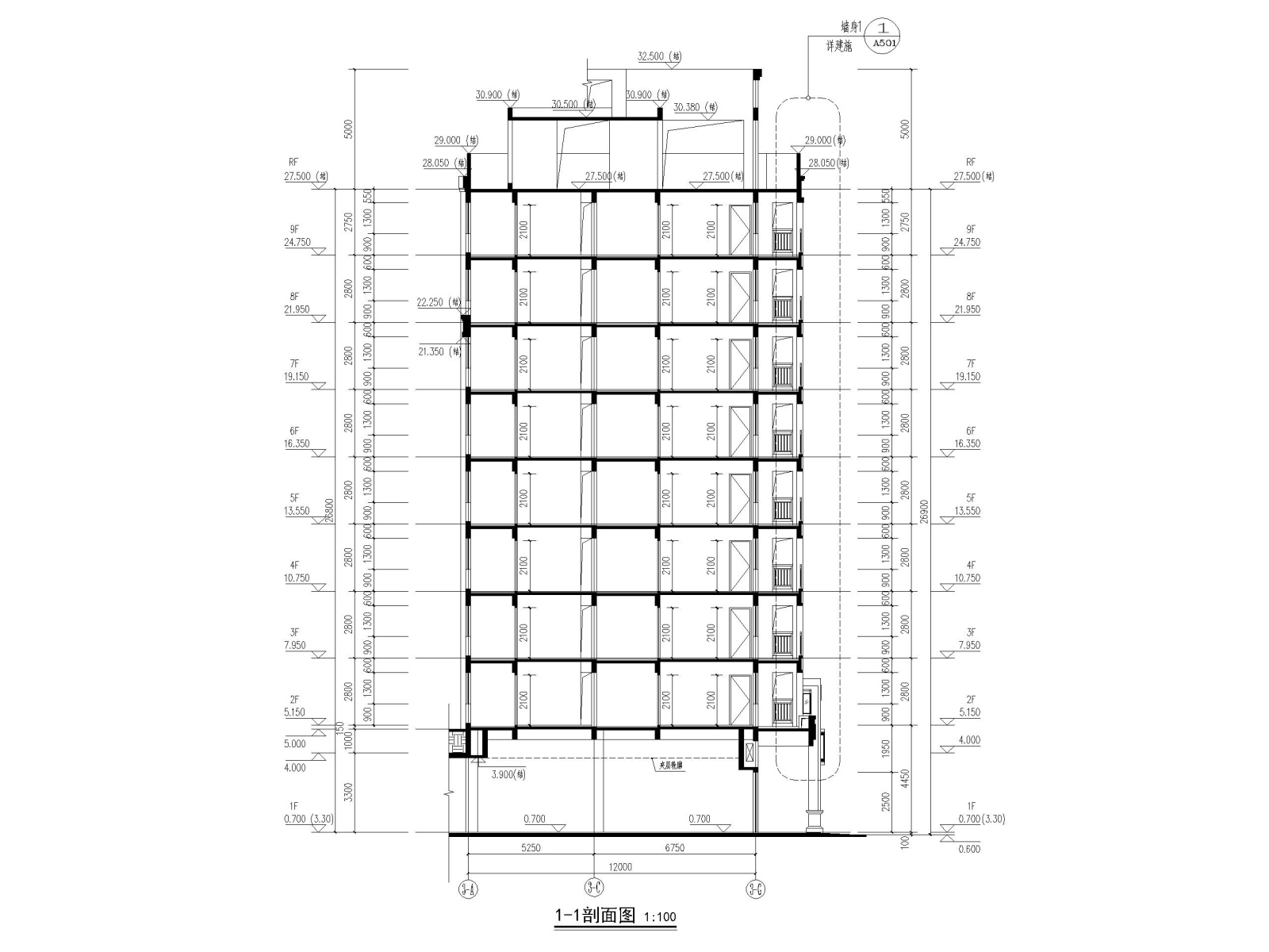 [广东]多高层住宅及商业配套设施建筑施工图cad施工图下载【ID:160579160】
