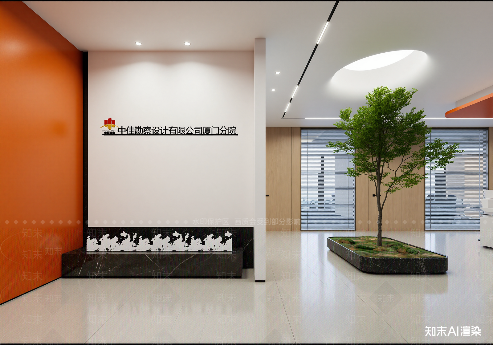 现代办公大厅3D模型下载【ID:1214053653】