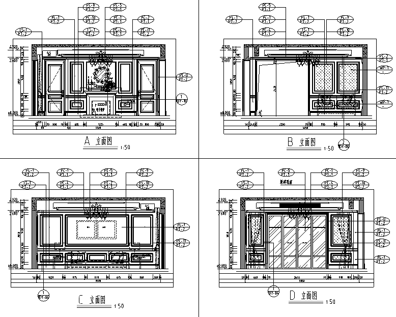 [四川]法式新贵浪漫奢华别墅设计施工图（附效果图+材...施工图下载【ID:160490138】