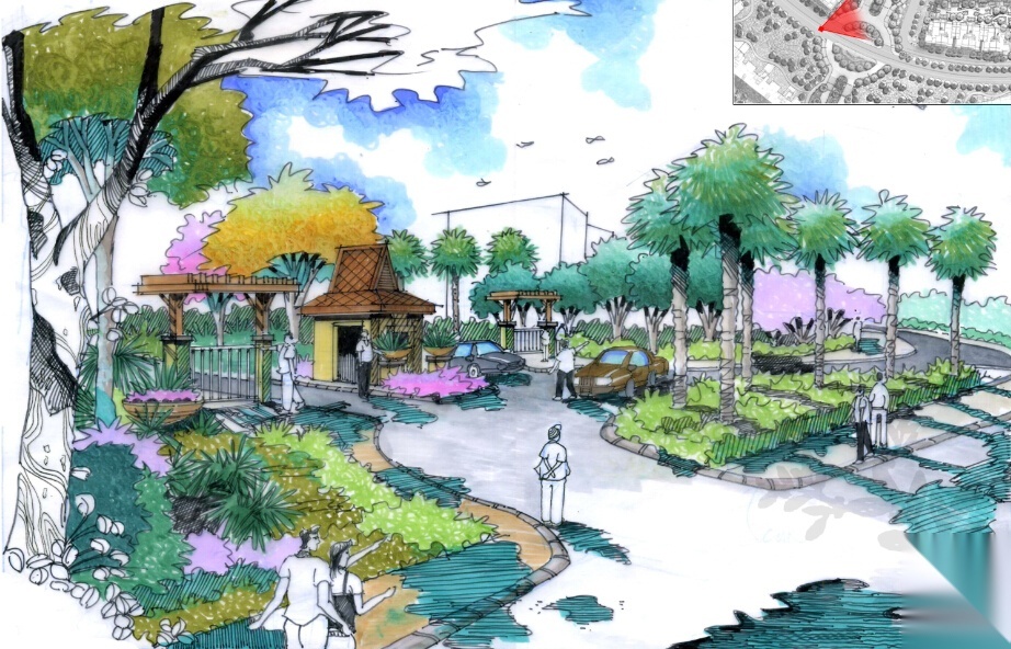 [海南]三亚现代典雅居住区景观设计方案施工图下载【ID:161023158】