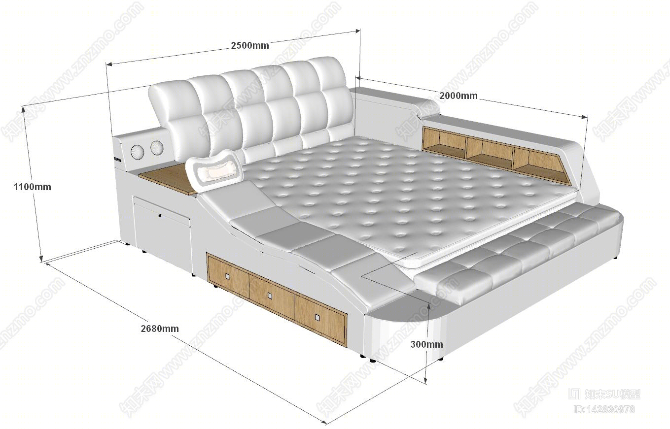现代智能化多功能床SU模型下载【ID:142830978】