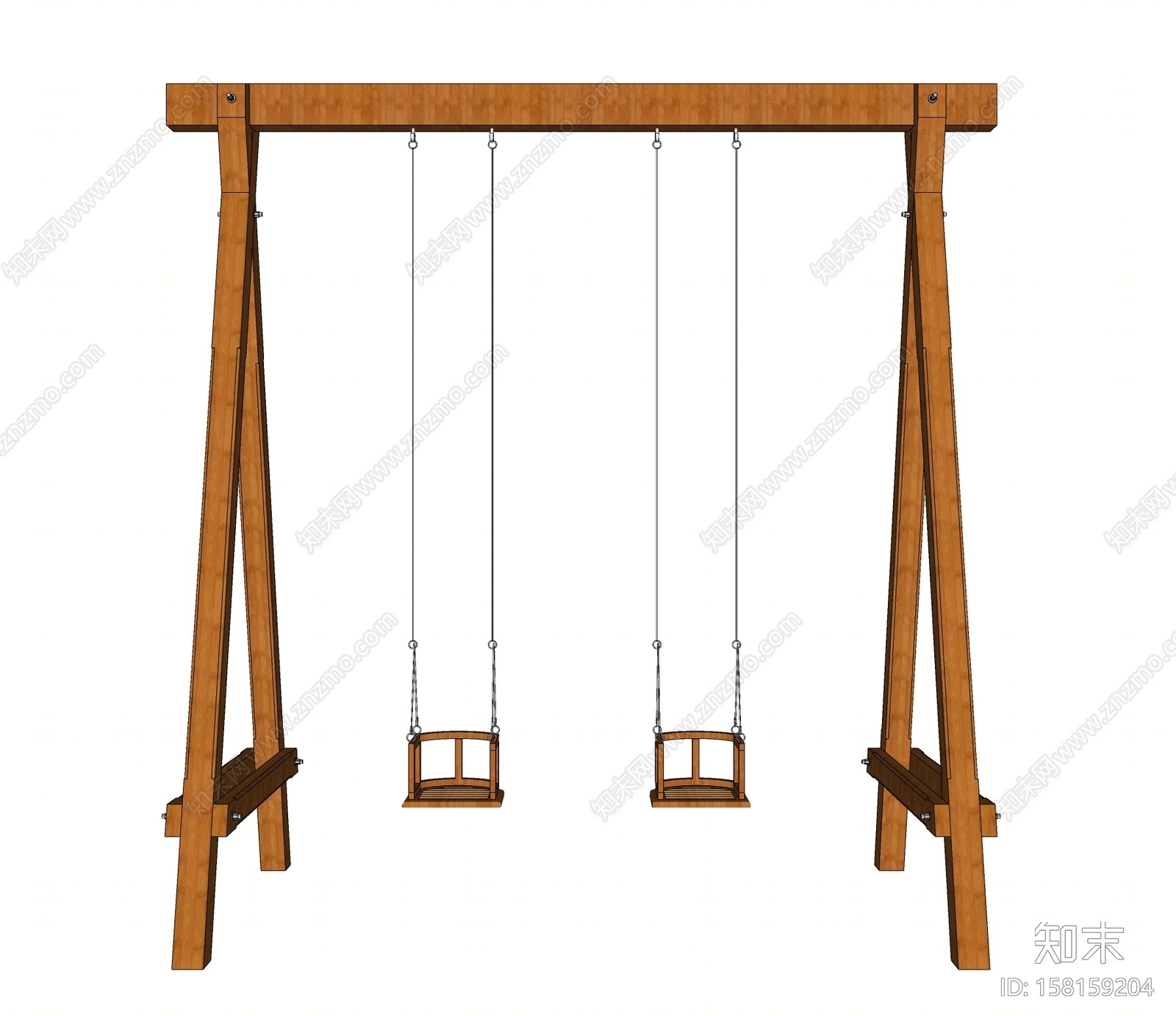 现代实木秋千吊椅吊椅SU模型下载【ID:158159204】
