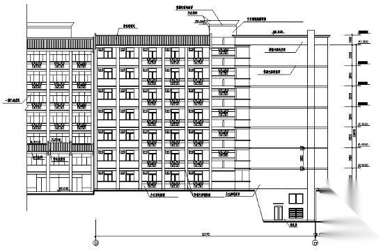 福建省某七层学校宿舍楼建筑施工图cad施工图下载【ID:149550129】