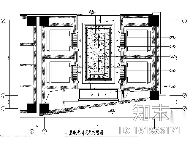 涉外三星级酒店电梯厅施工图施工图下载【ID:161986171】