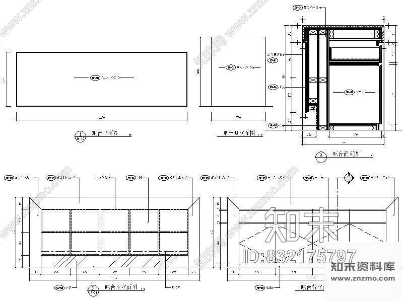 图块/节点客厅吧台详图cad施工图下载【ID:832175797】