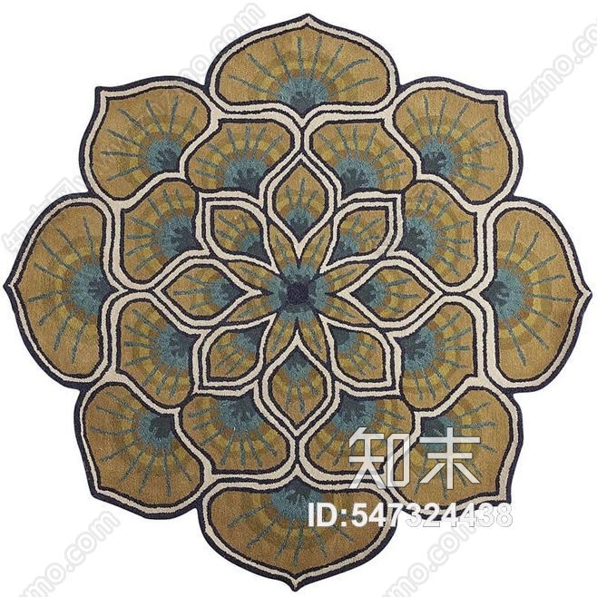 新中式莲花地毯贴图下载【ID:547324438】