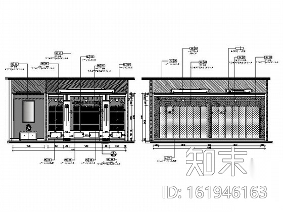 [天津]婚宴特色酒店小宴会厅包间装修图（含效果）cad施工图下载【ID:161946163】