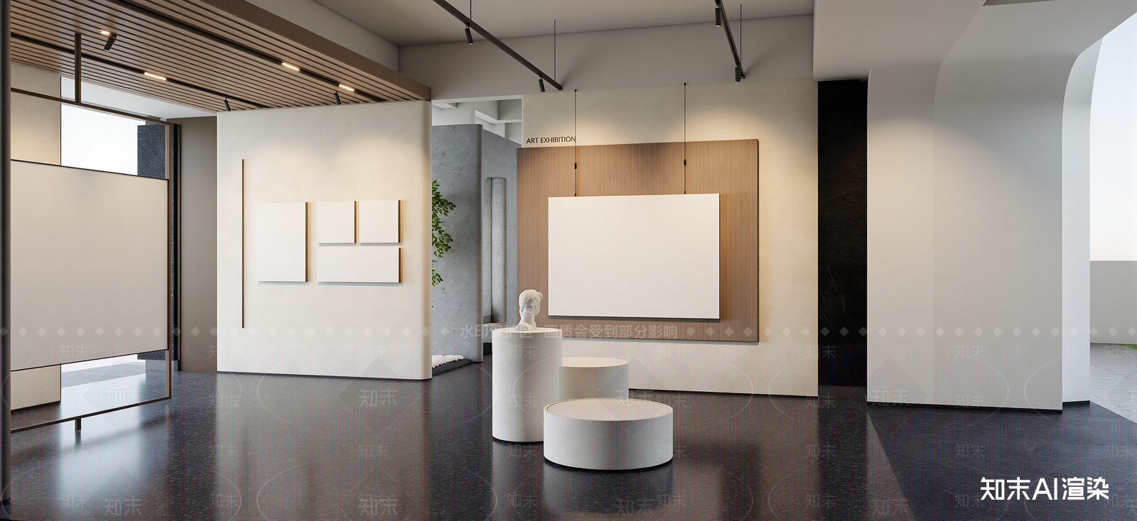 现代艺术展厅SU模型下载【ID:1222285581】