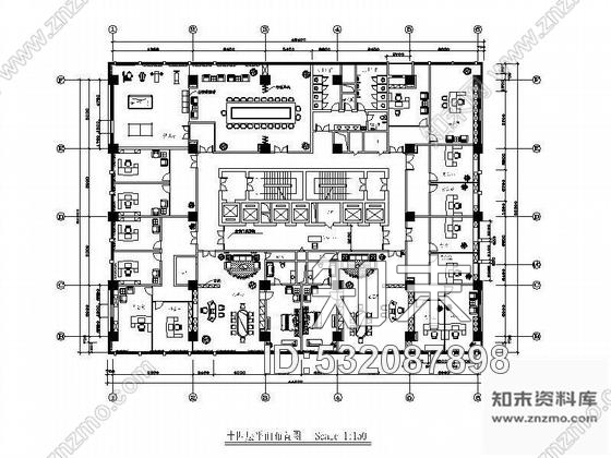 施工图某金融大厦办公层装饰图cad施工图下载【ID:532087898】