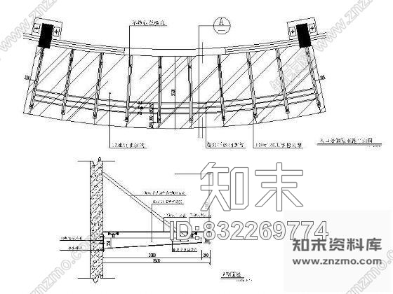 图块/节点入口钢架玻璃雨蓬详图cad施工图下载【ID:832269774】