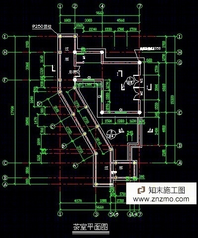 茶室施工图施工图下载【ID:66948241】