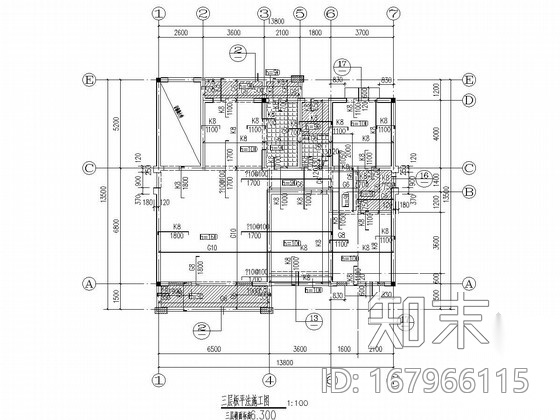 [私人住宅]四层砖混结构施工图（含建筑图）cad施工图下载【ID:167966115】