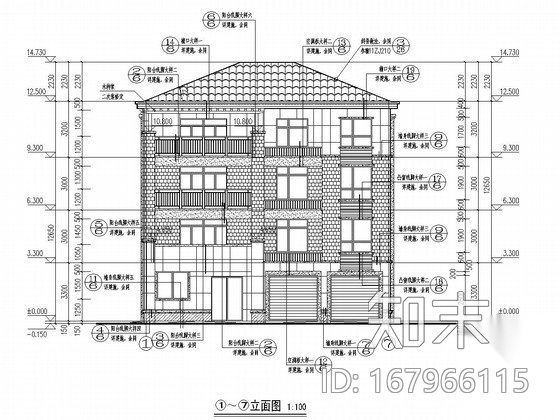 [私人住宅]四层砖混结构施工图（含建筑图）cad施工图下载【ID:167966115】