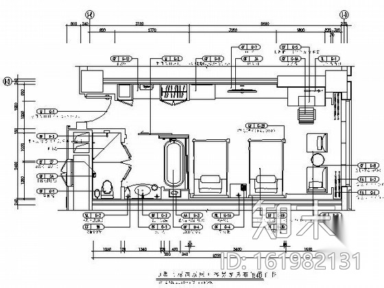 [成都]五星酒店标准双床间施工图施工图下载【ID:161982131】
