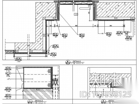 [南京]高档四星级酒店走道及电梯厅施工图（含效果）cad施工图下载【ID:161958125】