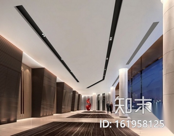 [南京]高档四星级酒店走道及电梯厅施工图（含效果）cad施工图下载【ID:161958125】