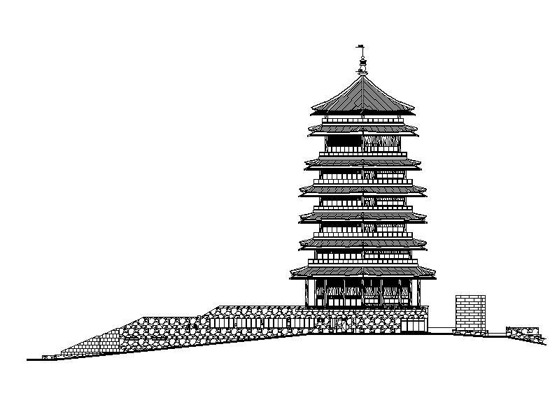 [宁夏]七层传统风格办公酒店综合体建筑施工图施工图下载【ID:149952128】