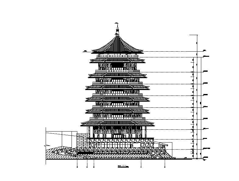 [宁夏]七层传统风格办公酒店综合体建筑施工图施工图下载【ID:149952128】