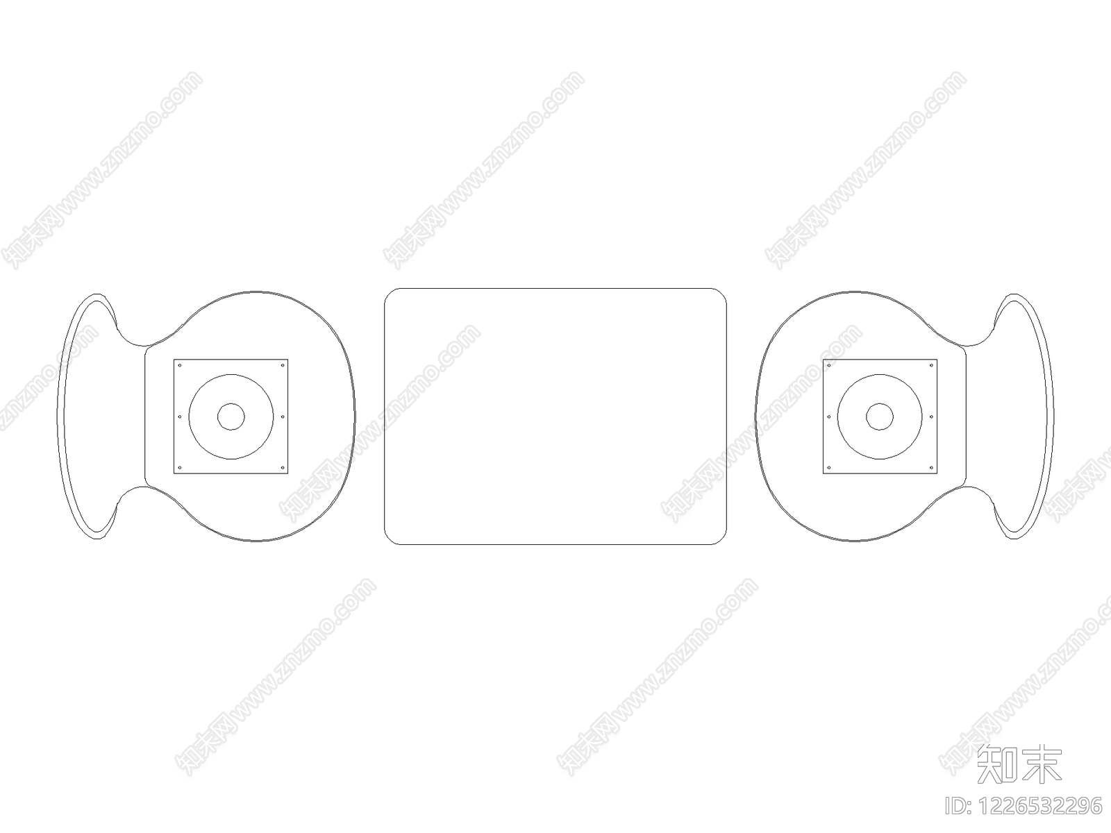 现代桌子CAD图纸