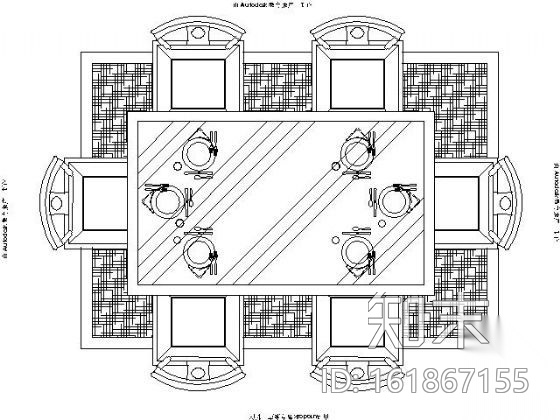 各式餐桌平面图块集cad施工图下载【ID:161867155】