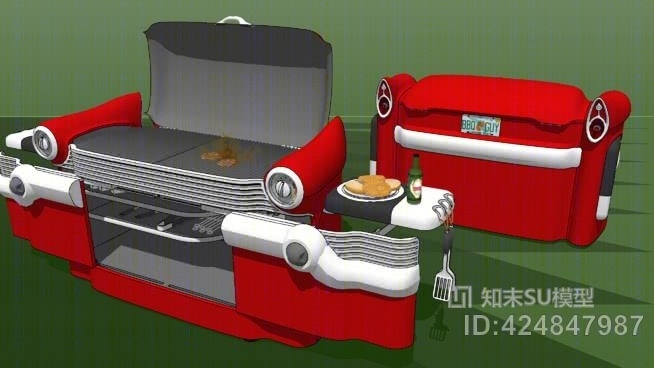 经典汽车灵感奢华烧烤SU模型下载【ID:424847987】