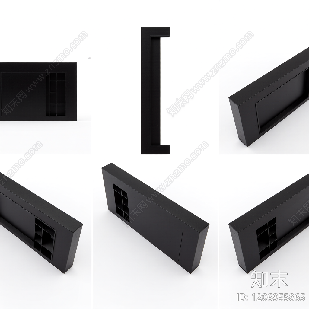 黑色格栅式电视墙3D模型下载【ID:1206955865】