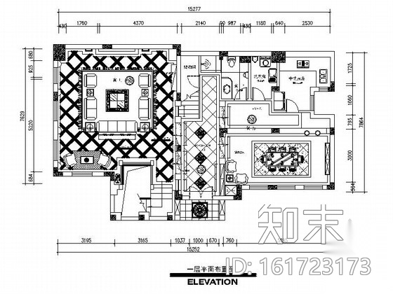 [重庆]欧陆风格双层别墅室内装修图cad施工图下载【ID:161723173】