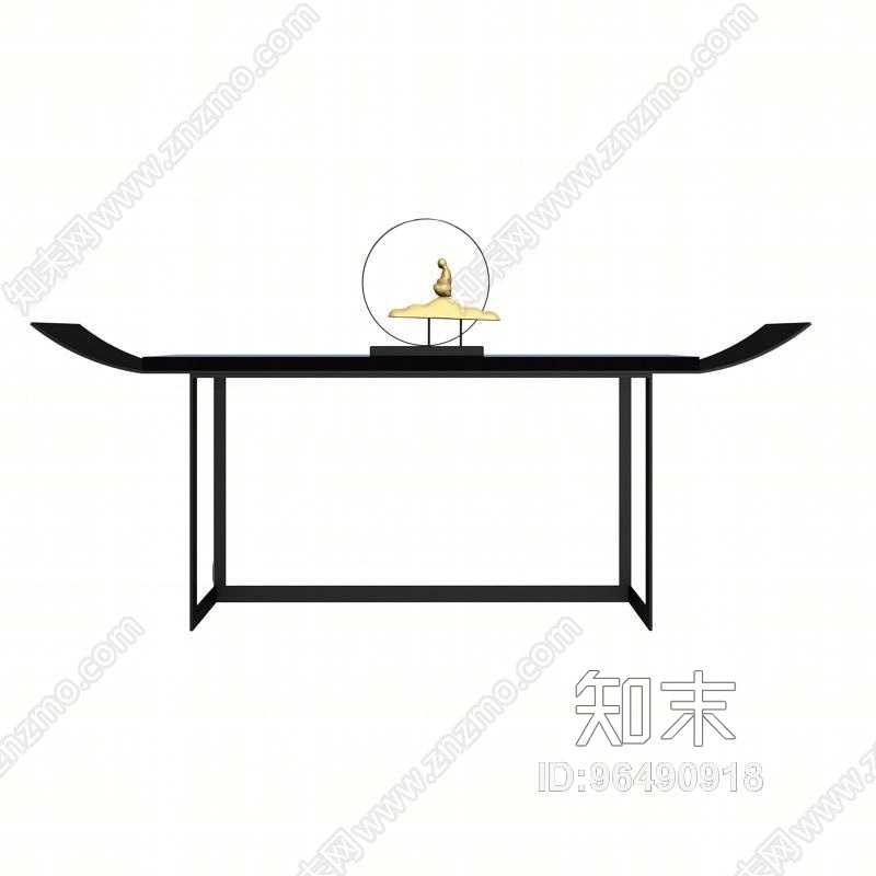 中式实木端景条案摆件组合3D模型下载【ID:96490918】
