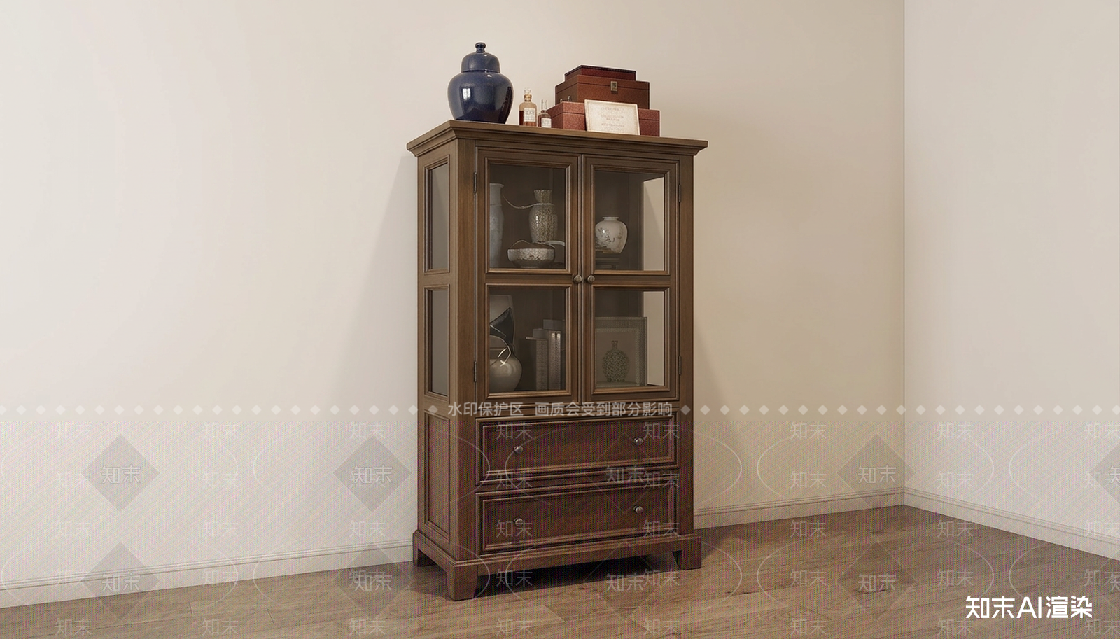 玻璃展示柜储物柜3D模型下载【ID:1227242108】