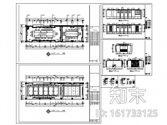 会议室设计装修图cad施工图下载【ID:161733125】
