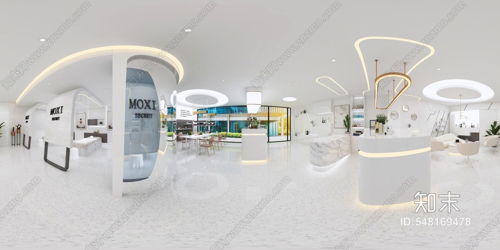 现代轻奢美甲店3D模型下载【ID:548169478】