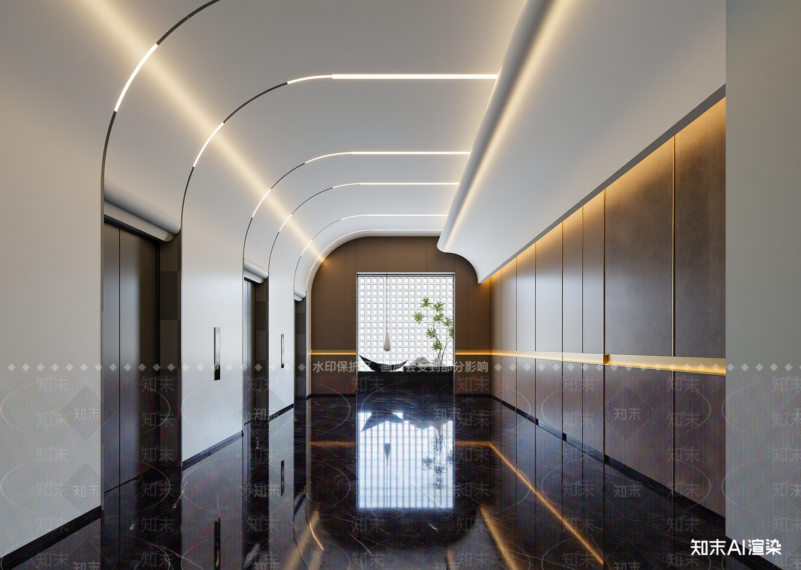 现代酒店走廊3D模型下载【ID:1214974926】