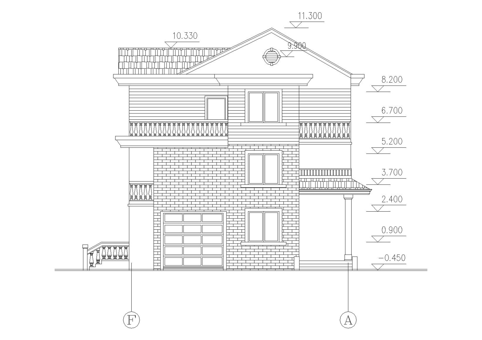 [广西]农村新型三层小康住宅建筑施工图cad施工图下载【ID:151388152】