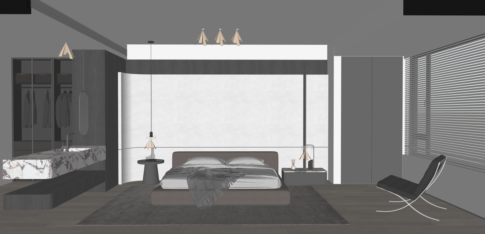 现代家居卧室SU模型下载【ID:1216027717】