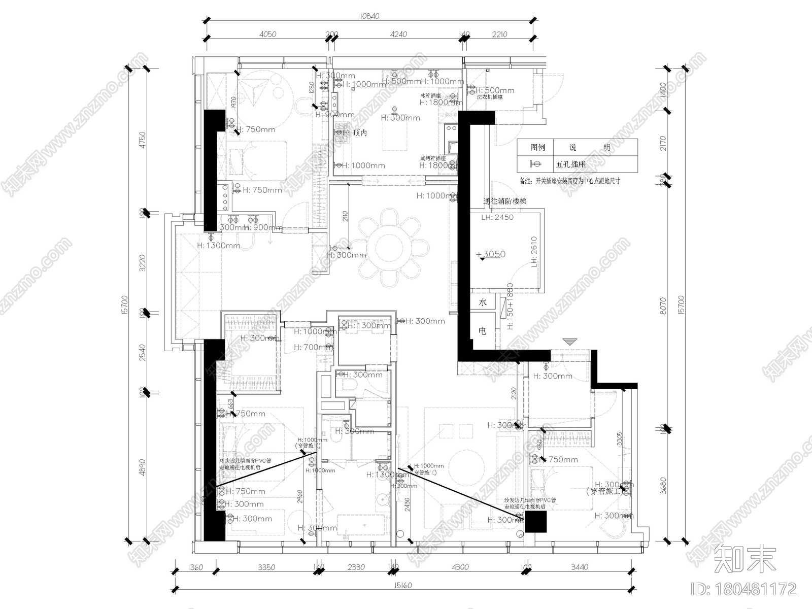 [杭州]220m²现代三居室样板间施工图+3D模型cad施工图下载【ID:180481172】