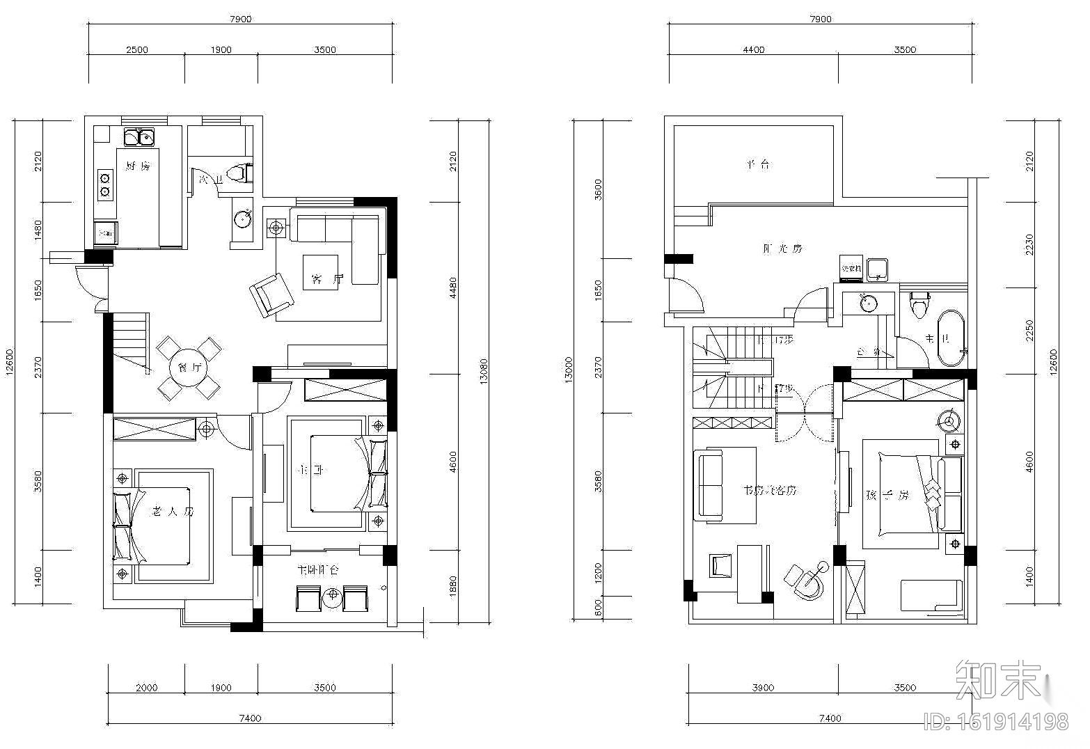 现代住宅空间装修图（含实景）施工图下载【ID:161914198】