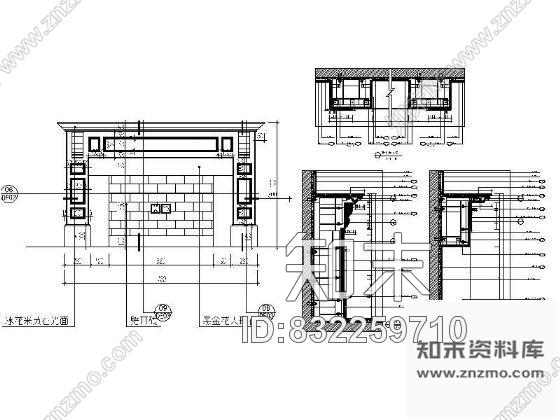 图块/节点客厅壁炉详图cad施工图下载【ID:832259710】