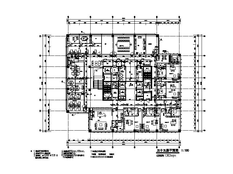 [江苏]超高层框架核心筒结构塔式办公楼建筑施工图施工图下载【ID:166440112】