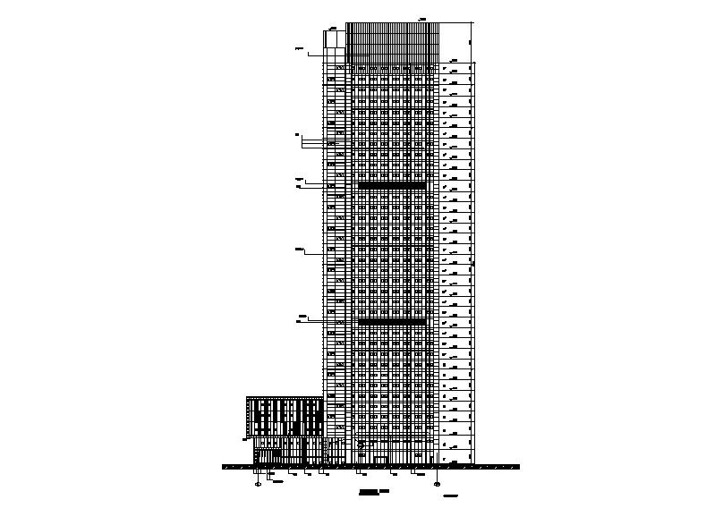 [江苏]超高层框架核心筒结构塔式办公楼建筑施工图施工图下载【ID:166440112】