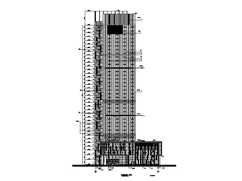 [江苏]超高层框架核心筒结构塔式办公楼建筑施工图施工图下载【ID:166440112】