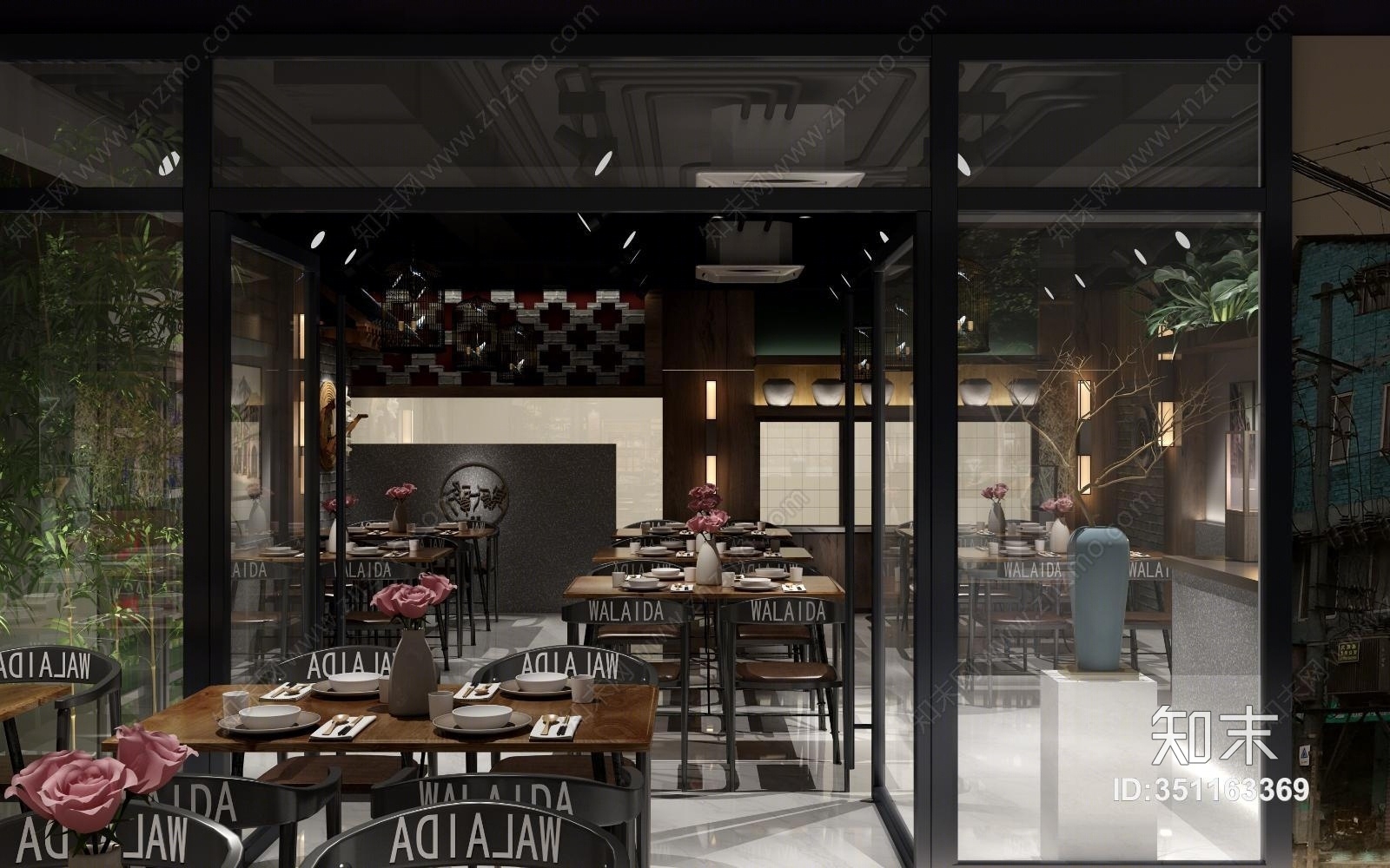 新中式茶餐厅3D模型下载【ID:351163369】