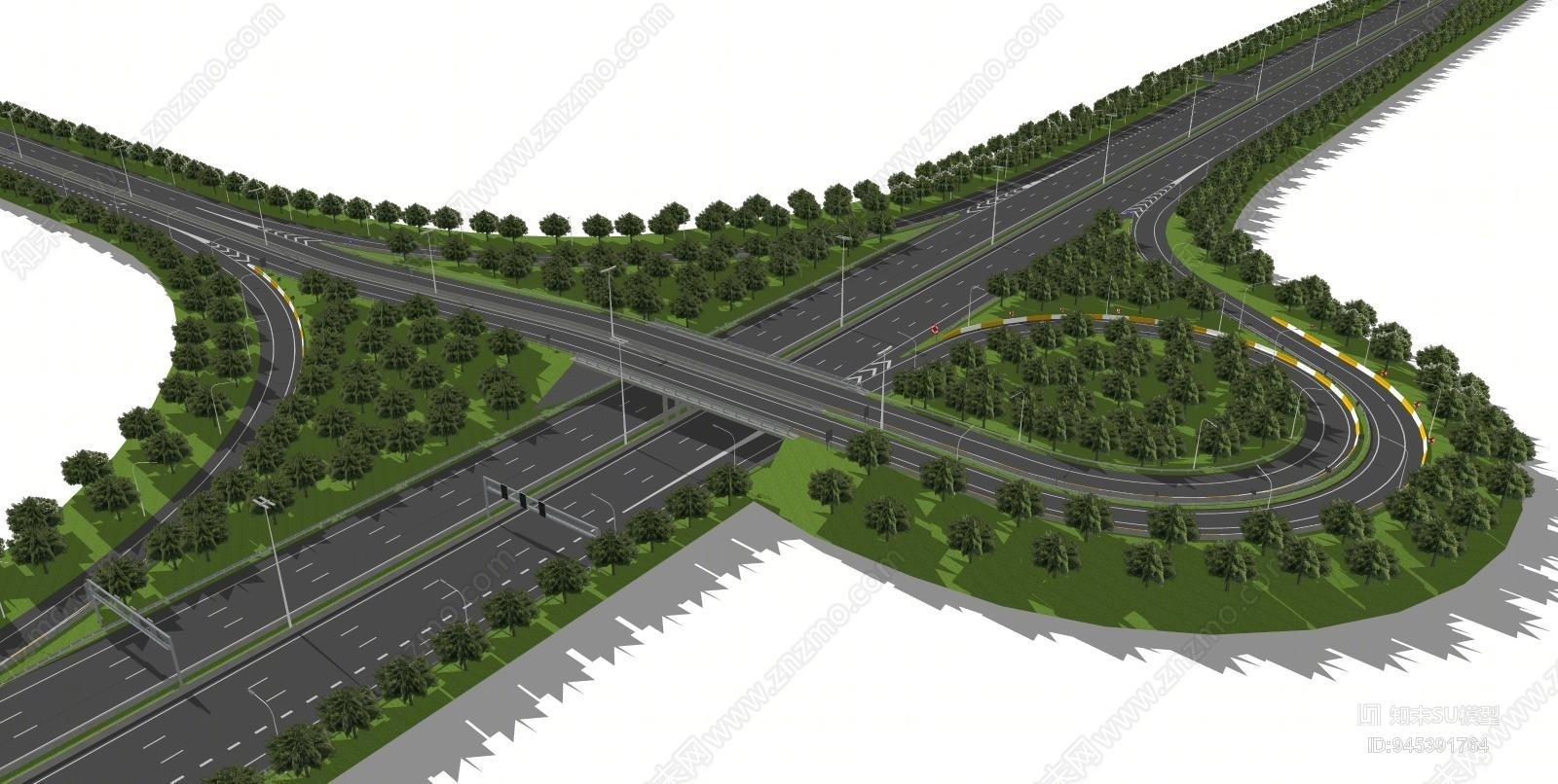 工业风高速公路SU模型下载【ID:945391764】
