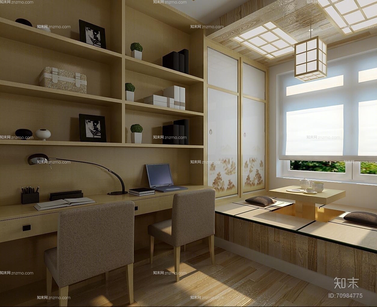日式木艺榻榻米床3D模型下载【ID:70984775】