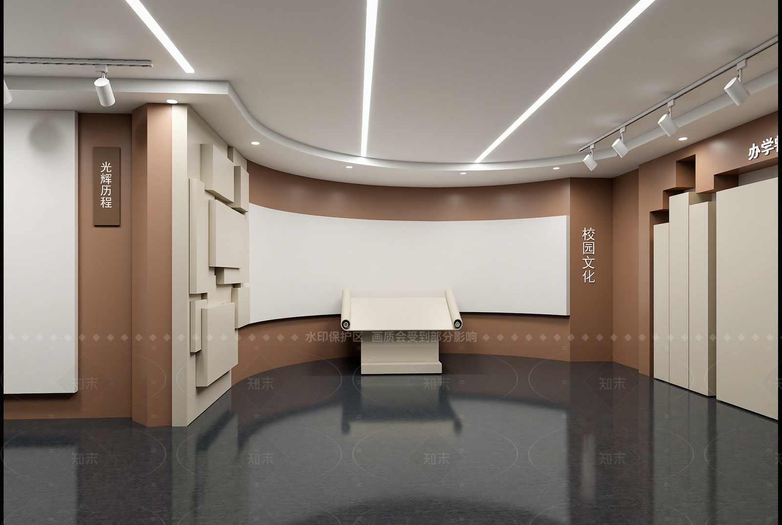 现代学校展厅3D模型下载【ID:1214972161】