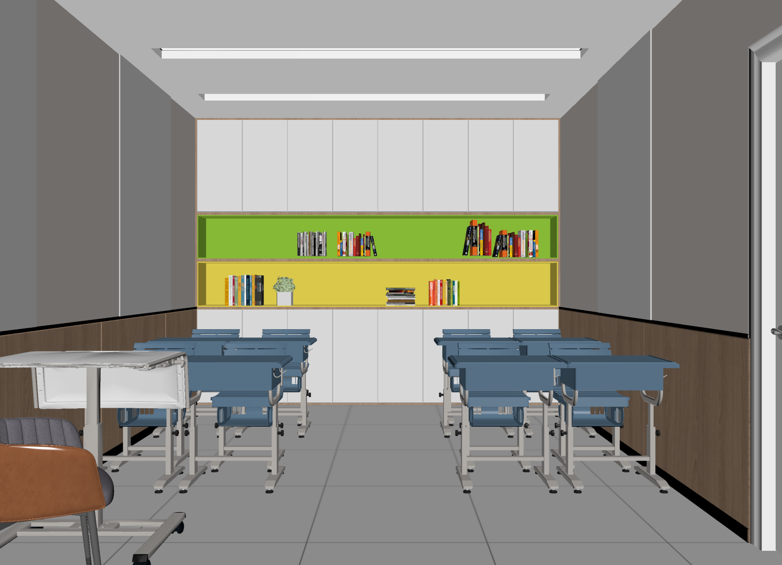 现代教室3D模型下载【ID:1214280577】