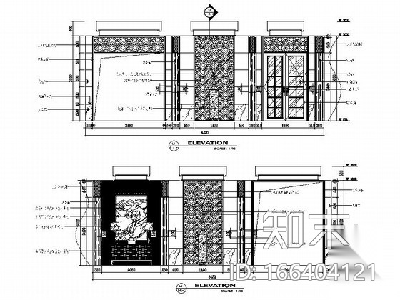 某公馆现代中式双层别墅室内装修图（含效果实景）cad施工图下载【ID:166404121】